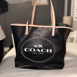 Coach Black and Tan Tote Bag